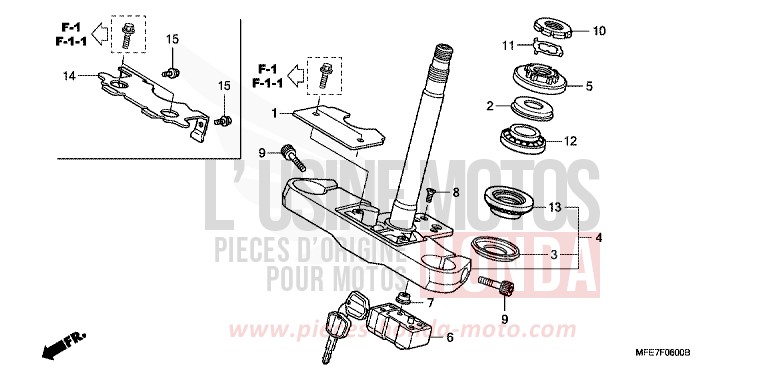 STEERING STEM for Shadow Aero CANDY GLORY RED-U (R101) from 2007